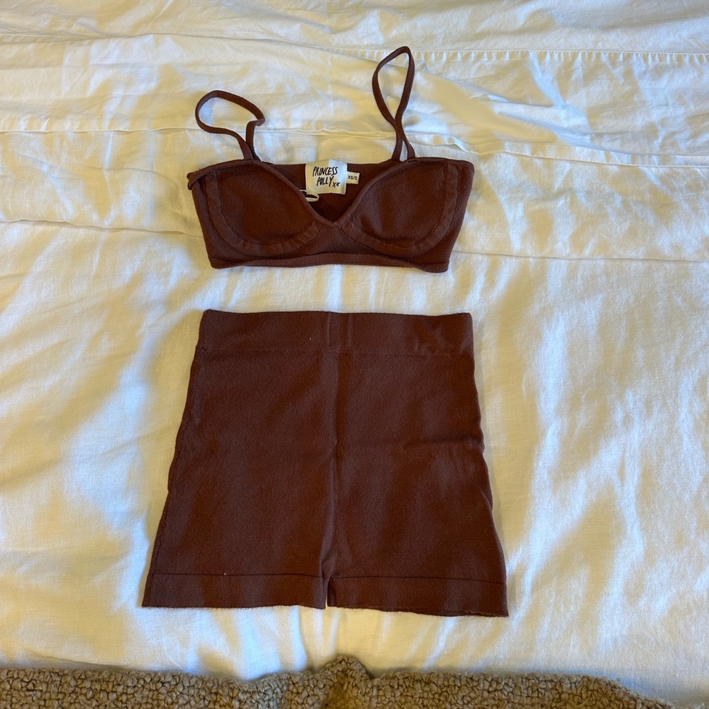 Princess Polly Brown Two-Piece Knit Set